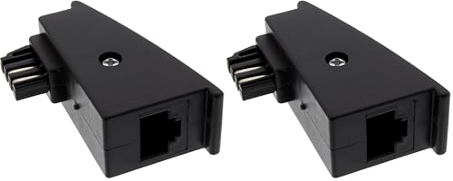 InLine 69948F Tae-F Adapter, Stecker auf RJ45 Buchse, 8P2C für Fritzbox schwarz (Packung mit 2)