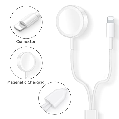 Lifeegrn Update Version Smart Iwatch Charger Wireless Usb 6.5 Ft/2 M Charging Cable For Apple Watch Series Se/8/7/6/5/4/3/2/1 & Phone 14/13/12/11/Pro/Max/Xr/Xs/Xs Max/X&Pad Series #TOP2
