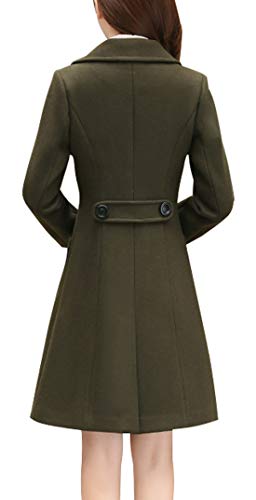 Image of chouyatou Women Elegant Notched Collar Double Breasted Wool Blend Over Coat