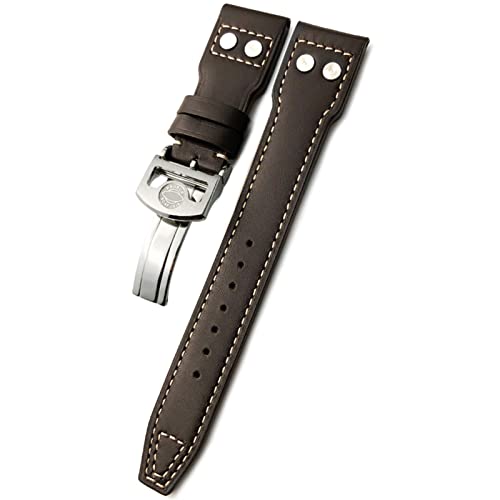 Correa IWC con remaches de 20mm para sustituir pulsos desgastados en relojes de piloto