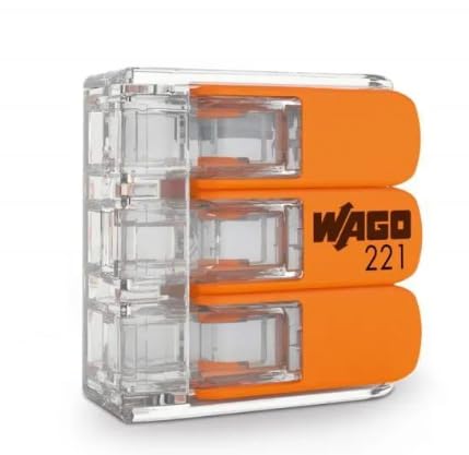 WAGO S221 3 MINI BORNES DE CONNEXION RAPIDE 3 ENTRÉES FILS SOUPLES ET Rigides 05 6mm Wago 53469897