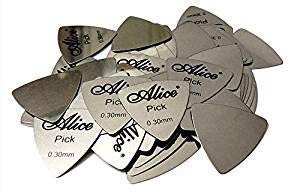 Alice PENNYCREEK Stainless Steel Metal Triangle Guitar Picks - Pack of 5