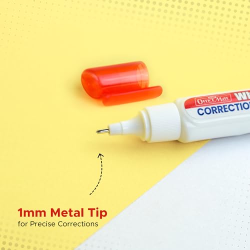 Image of Soni Officemate Correction Pen 7ml| Pack of 10 | Instant Drying, Precise & Choke-Free | Transparent Cap & Easy Application | For Office, School & Home