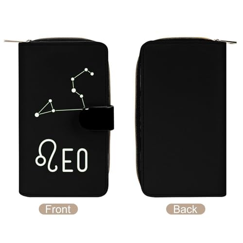 Leo Constellation Long Wallet for Women Men Purses Coin Pouch Credit Card Holder Organizer3