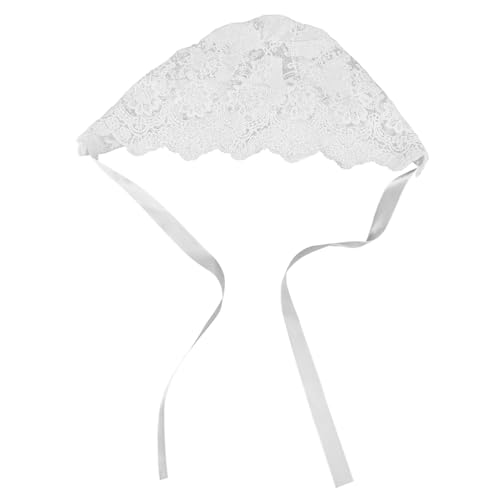 Toyvian Adorable Lace Cotton Hat with Adjustable Belt Breathable Floral Bonnet for Soft White Cotton Cap for Spring Summer Photo Props Comfortable Fit