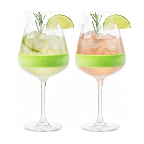 Image of 14oz Frozen Cooling Wine Glasses, 2 Set - Keep Drinks Cold Longer, Stemmed Double Wall Insulated Freezable Tumblers Freeze Gel - Perfect for Both Indoor & Outdoor Parties, Poolside, Red & White Wine