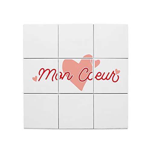 Carreaux céramique décoratif Mon Coeur 45x45 cm pour habillage mural