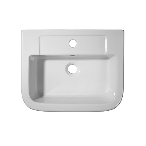 Home Standard® Zero - Lavabo semiempotrable de cerámica Blanca de 500 mm, 1 Agujero para Grifo