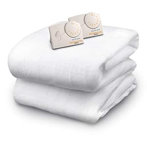 Biddeford Blankets Polyester Electric Heated Mattress Pad with Analog Controller, Queen, White