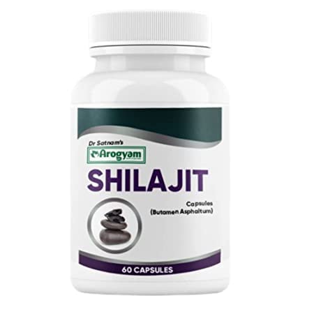 AROGYAM Ayurvedic Shilajit Capsules 500mg, Shilajeet Extract, Ayurveda Herbal Supplement, Boosts Immunity, Enhances Stamina & Energy, Ayurvedic Herbal Medicine (60 Capsules)