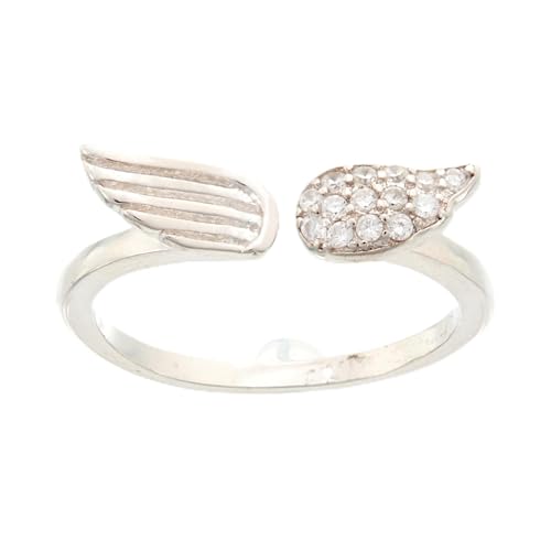 Bague ouverte Beneto design géométrique et zircons de haute précision taille 56