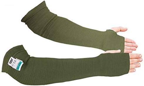 BSV - Mangas de protección para brazo de Kevlar con orificio para el pulgar, resistentes a cortes, arañazos, mordeduras y calor, unisex, 18