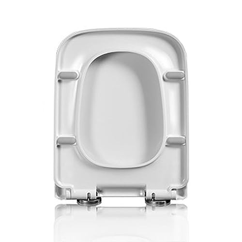 Asiento de inodoro cuadrado de liberación rápida, asientos de inodoro blancos para una fácil limpieza, fácil instalación con fijación superior, bisagras ajustables de 360°, 04A, un color-04A
