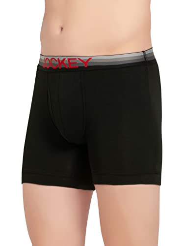 Image of Jockey ZN03 Men's Super Combed Cotton Elastane Stretch Solid Boxer Brief with Ultrasoft Waistband