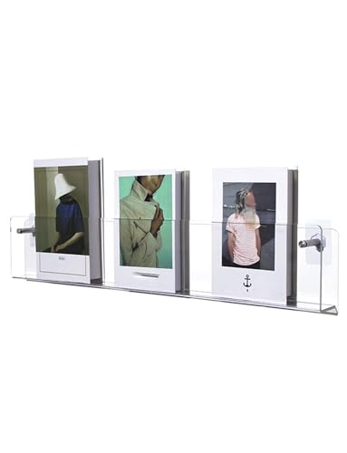 Image of Acrylic Wall Magazine Rack, Clear Hanging File Holder for Home,Office & Bedroom, Magazines,Books, Brochures & Office Accessories(Traceless No,80cm)