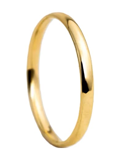 Alian&ccedil;a Avulsa 2mm Ouro 24k Fina Classica Banhada A&ccedil;o com Tungstenio Anatomica Casamento...
