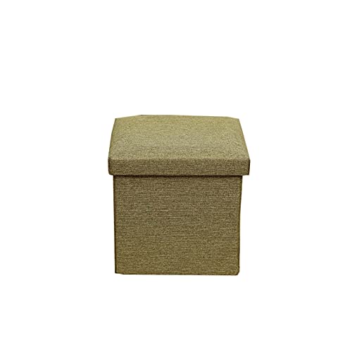 Banc ottoman de rangement en lin 30cm avec couvercle amovible pour le salon