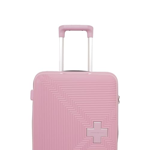 Image of SWISS MILITARY Maze Hard Top Black Polypropylene (PP) Luggage Trolley Bag with TSA-Lock & Body Coloured 360 Degree Rotatable 8-Wheels,Color -Peach,24 Inch