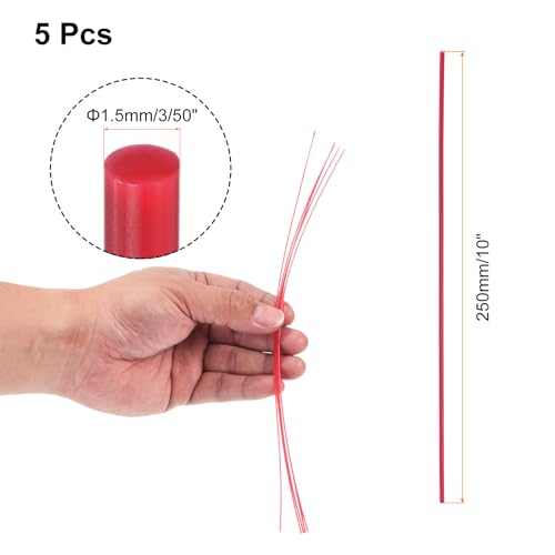 Image of uxcell 5pcs Plastic Round Rod 3 /50 Inch Dia 10 Inch Length Red (POM) Polyoxymethylene Rods Engineering Plastic Round Bars(1.5mm)