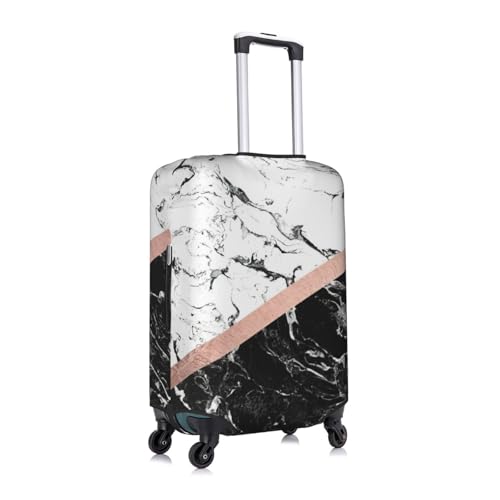 Housse de bagage élastique marbre blanc et noir XL avec fermeture éclair