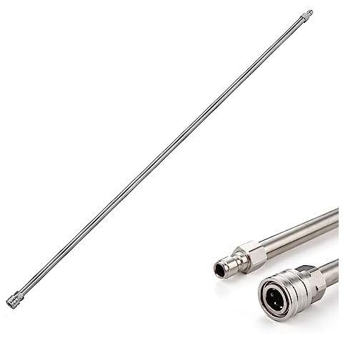 FENG PAI Power Washer Extension Wand - 60" Pressure Washer Wands wit Replacement Wand, 1/4" Quick Connect Stainless Steel Power Washer Lance, 4000 PSI (1 Pack) Cover