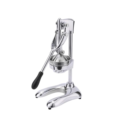 KAJILE Spremiagrumi Manuale,Spremiagrumi in Acciaio Inox con Leva di Pressione,Per Spremifrutti Manuale Arance e Limoni,Argento