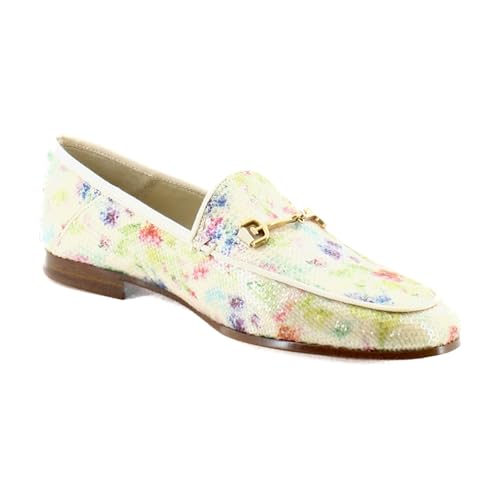 Image of Sam Edelman Loraine Sunflower Multi Almond Toe Slip On Heeled Dress Wide Loafers