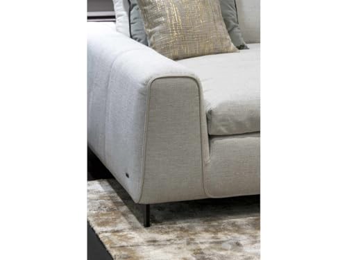 Image of FIKRA Majestic Comfortable Luxury Modern lshape 5 Seater Soft Touch Fabric Light Grey Sofa Set for Living Room, Lounge, Hall (LHS)