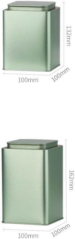 SONGCHAO Sugar Jar Creative Bulk Tea Storage Container Jar Square Tinplate Jar Empty Jar Kitchen Seasoning Storage Jar Tea Set Tea Canister(A,Large)