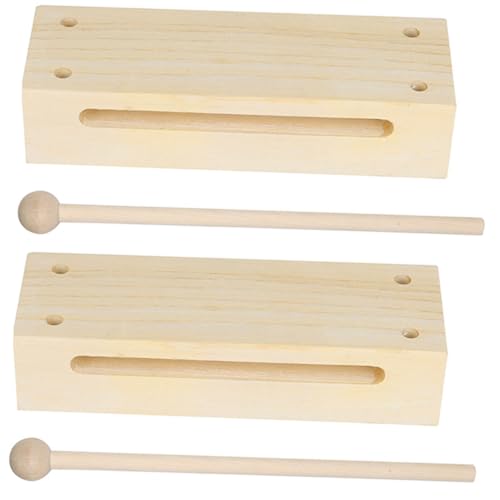 NULYLU 2 Pack Wood Drum Musical Instrument Rhythm Sticks for Adults Instruments Wooden Mallets Kit Percussion Accessories