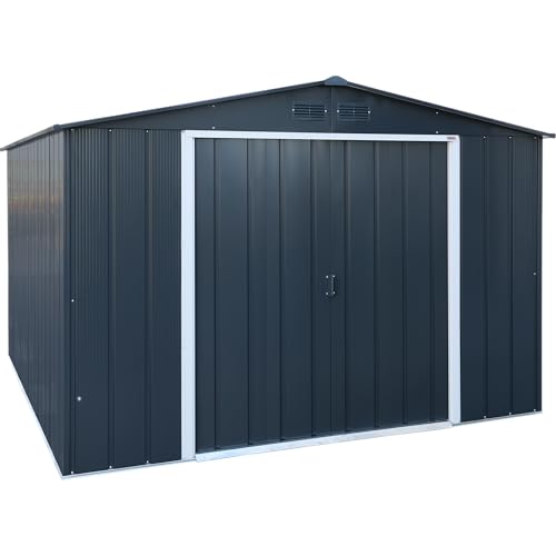 Duramax - caseta cobertizo jardín - ECO ALCOY 10X12 - Metal - color gris antracita