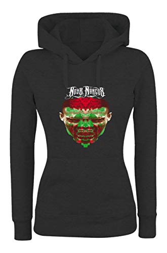  Felpa Donna con Cappuccio Basic Top qualità Top vestibilità - NOYZ N. Monster - Divertente Humor Made in ITALY (Nero, XXL)