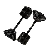 PACKOVE Pendientes para Hombre Minimalistas de Acero Negro con Circonita Cúbica Redonda de Resistentes y Cómodos para Diario y