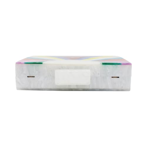 Image of Elegant Ladies Acrylic Evening Clutch Multicolored Bag Box Stylish Marble Purse Handbag for Wedding Banquet Cocktail