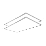 Nothing BUT LEDs 2x4 LED Flat Panel Light Selectable 29W/34W/39W/49W & CCT 4000K/5000K/6500K, 6125Lumen LED Flat Panel Light 2x4, 0-10V Dimmable Lay in Fixture AC 120-277V, LED Flat Panels (2Pack)