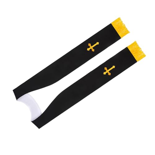 Estola clerical reversible de 190 cm con bordado de cruz para pastor