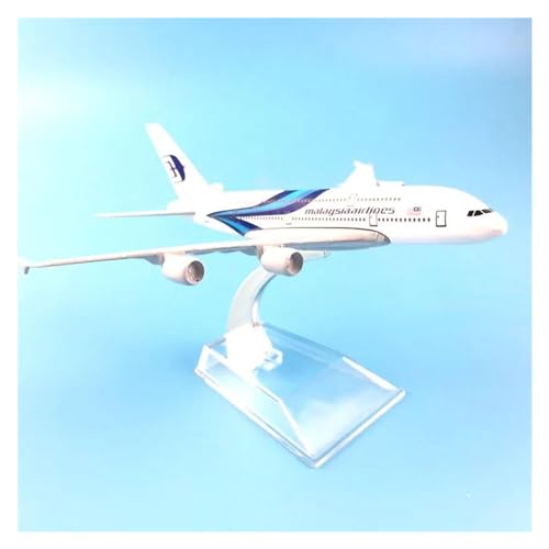 Modèle d'avion A380 Malaysia Airlines en alliage de 16cm avec support stable