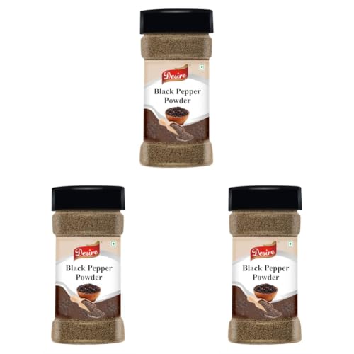 Image of Desire Malabar Black Pepper Powder 100 Gram (Farm Fresh Idukki, Natural) (Pack of 3)