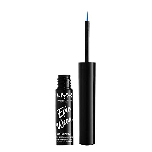 NYX PROFESSIONAL MAKEUP Epic Wear Liquid Liner, Waterproof Eyeliner, Up To 3 Day Wear, Sapphire
