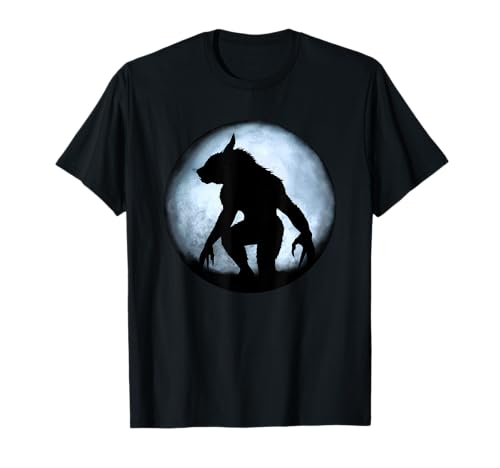 Loup-garou et pleine lune bleue T-Shirt