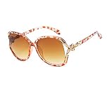 Lunettes de soleil Femmes Protection UV Classique Miroir De Voyage Polarisation Rétro Mode Asymptotique Couleur Découpe Lunettes De Vue, Imprimé Léopard, 151 * 140 * 62mm
