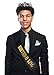 Anderson’s Regal Birthday King Crown & Black Satin Sash Set, Gold Foil Lettering, 2.25