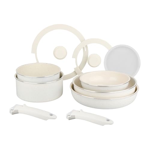 Sitram 716977 Batterie de Cuisine 10 Pcs Alu Blanc...