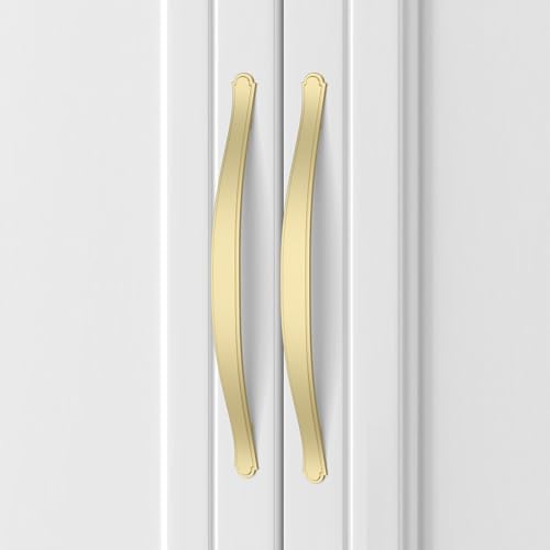 Image of Asidrama 10 Pack 6.3 Inch(160mm) Brushed Brass Kitchen Cabinet Handles Cabinet Pulls Kitchen Cabinet Hardware for Cupboard Drawer Pulls