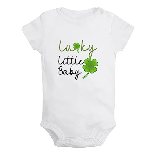 iDzn Babies Unisex Lucky Little Baby Funny Rompers Newborn Bodysuits Infant Jumpsuits 0-24 Months Kids Graphic Outfits