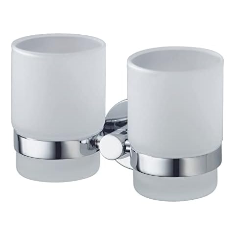 Soporte Vaso Doble Haceka Kosmos Chrome Cover
