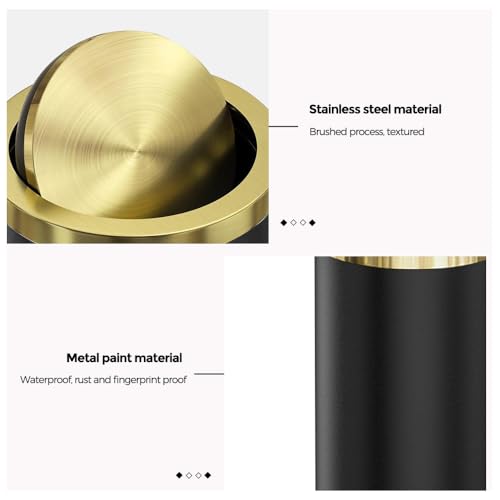 LEASYLIFE 9L/2.4GAL Badezimmer-mülltonne, gold und schwarz,Das bad ist mit einem deckel bedeckt,Die mülltonne der retro-badewanne Metallisches Gold (black)