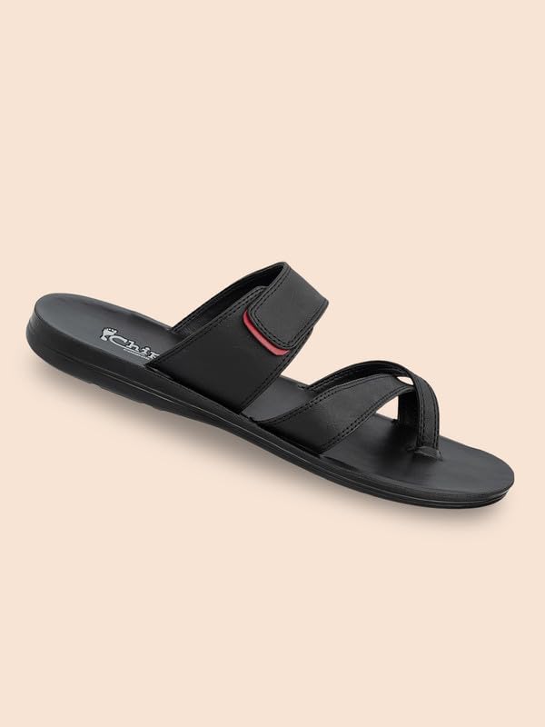 Image of Chips Men's BLACK Lightweight Slip-on Sandal Casual (HR91)