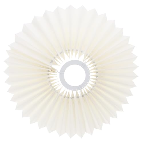 Alipis Abat-Jour Plissé 25 CM Beige Clair en Tissu Douille E27 Abat-Jour Festonné pour Lampe de Chevet Salon et Bureau Accessoire D’Éclairage Décoratif et...