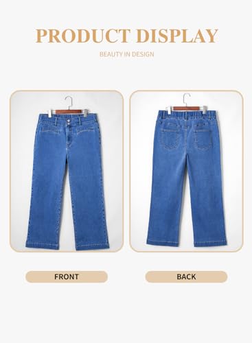 Eytino Women's Plus Size Jeans High Waisted Straight Leg Stretchy Jeans Trendy Casual Loose Denim Pants with Pockets(1X-5X)4